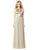 After Six - 6705 Plunging Keyhole Cutout Halter Long Dress In Gold