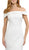 Poly USA - 8280 Jacquard Off-Shoulder Mermaid Dress In White