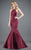 Rachel Allan Couture - 8280 Halter Matte Satin Mermaid Dress in Red