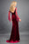Rachel Allan Couture - 8282 Beaded V-neck Velvet Trumpet Dress in Red