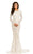 Johnathan Kayne - 8099 Long Sleeve Jeweled Lace Mermaid Gown In White and Neutral