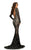 Johnathan Kayne - 8099 Long Sleeve Jeweled Lace Mermaid Gown In Black and Neutral