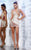 MNM COUTURE - Embellished Sweetheart Sheath Dress 8286 In Neutral and Orange