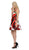 Poly USA - 8287 Short Deep V-neck Floral Print A-line Dress In Red