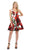 Poly USA - 8287 Short Deep V-neck Floral Print A-line Dress In Red