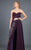 Rachel Allan Couture - 8289 Ruched Sweetheart Embellished Jumpsuit in Purple