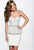 Terani Couture - H3616 Strapless Polka Dot Peplum Cocktail Dress in White