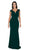 Poly USA - 8290 Cap Sleeve Deep V-Neck Sheath Gown