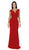 Poly USA - 8290 Cap Sleeve Deep V-Neck Sheath Gown