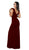 Poly USA - 8290 Cap Sleeve Deep V-Neck Sheath Gown