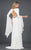 Rachel Allan Couture - 8268 Plunging V Neck Bell Sleeves Gown in White
