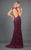 Rachel Allan Couture - 8273 Embellished Cape Fitted Gown in Black  and Red