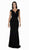 Poly USA - 8290 Cap Sleeve Deep V-Neck Sheath Gown