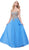 Strapless Gold Lace Appliqued Long Gown
