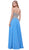 Strapless Gold Lace Appliqued Long Gown