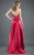 Rachel Allan Couture - 8279 Floral Beaded Halter Gown in Black and Pink