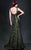 MNM Couture - 8291 Ornate Sweetheart Trumpet Gown in Black and Green