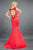 Rachel Allan Couture - 8292 Floral Sequined Bateau Trumpet Gown in Red