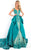 Rachel Allan Prima Donna - 5942 Ornate Lace Gown with Overskirt in Green