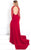 Rachel Allan Prima Donna - 5943 Glittering Cold Shoulder Jersey Gown in Red