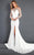 Rachel Allan Prima Donna - 5943 Glittering Cold Shoulder Jersey Gown in White