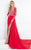Rachel Allan Prima Donna - 5944 Long Sleeve Beaded Chiffon Gown in Red