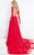 Rachel Allan Prima Donna - 5944 Long Sleeve Beaded Chiffon Gown in Red