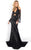 Rachel Allan Prima Donna - 5945 Cold Shoulder Beaded Evening Gown in Black