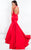 Rachel Allan Prima Donna - 5949 Halter Neck Structured Evening Gown  in Red