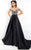 Rachel Allan Prima Donna - 5950 Off Shoulder Embellished Evening Gown in Black
