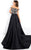 Rachel Allan Prima Donna - 5950 Off Shoulder Embellished Evening Gown in Black