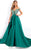 Rachel Allan Prima Donna - 5950 Off Shoulder Embellished Evening Gown in Green