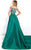 Rachel Allan Prima Donna - 5950 Off Shoulder Embellished Evening Gown in Green