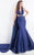 Rachel Allan Prima Donna - 5951 Plunging Cutout Mikado Evening Gown in Blue