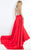 Rachel Allan Prima Donna - 5953 Long Sleeve Beaded Lace A-line Gown in Red