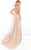 Rachel Allan Prima Donna - 5954 Glittering Chiffon Drape Evening Gown in Neutral