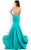 Rachel Allan Prima Donna - 5955 Long Sleeve Glittering Ombre Gown  in Green