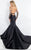 Rachel Allan Prima Donna - 5955 Long Sleeve Glittering Ombre Gown  in Black