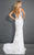 Rachel Allan Prima Donna - 5957 Plunging Embellished Jersey Gown in White