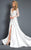 Rachel Allan Prima Donna - 5962 Long Sleeve Floral Applique Long Gown in White