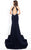 Rachel Allan Prima Donna - 5966 Plunging Beaded Open Back Jersey Gown in Blue