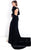 Rachel Allan Prima Donna - 5968 Long-Sleeve V-Neck Classic Velvet Gown in Black