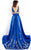 Rachel Allan Prima Donna - 5970 Beaded Matte Satin Evening Gown in Blue