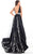Rachel Allan Prima Donna - 5970 Beaded Matte Satin Evening Gown in Black