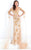Rachel Allan Prima Donna - 5976 Sheer Tulle and Floral Applique Gown in Neutral