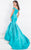 Rachel Allan Prima Donna - 5977 Off Shoulder Mikado Evening Gown in Blue