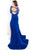 Rachel Allan Prima Donna - 5978 Beaded Illusion Long Sleeve Prom Gown in Blue