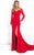 Rachel Allan Prima Donna - 5978 Beaded Illusion Long Sleeve Prom Gown in Red