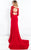 Rachel Allan Prima Donna - 5978 Beaded Illusion Long Sleeve Prom Gown in Red