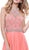 Beaded Illusion Halter A-line Dress